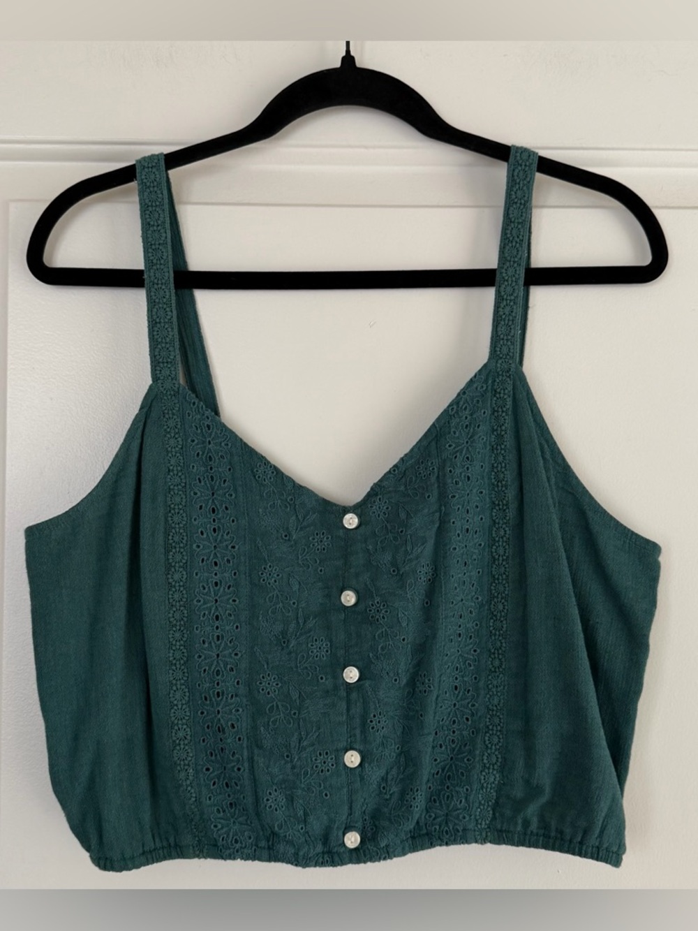 American Eagle Outfitters Floral Embroidered Bohemian Cropped Tank